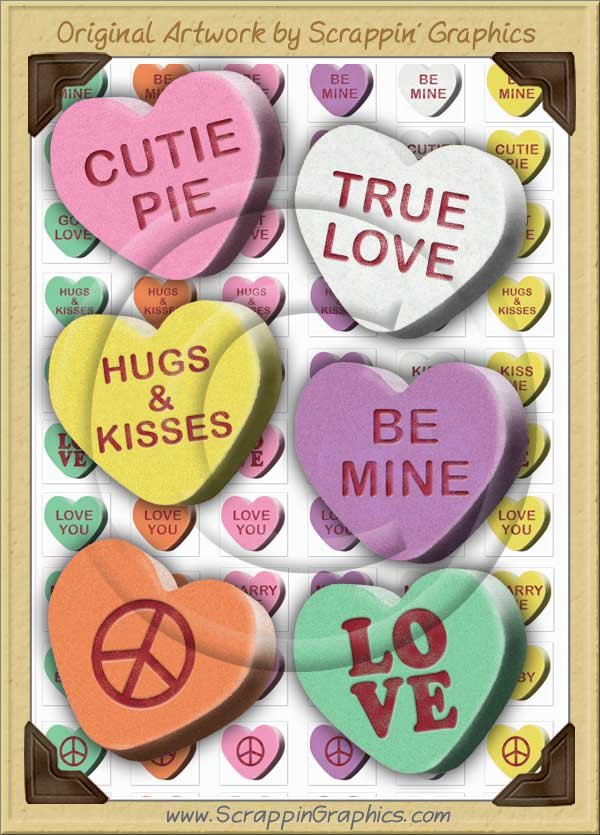 3D Conversation Hearts Sediments Clip Art Graphics - Click Image to Close