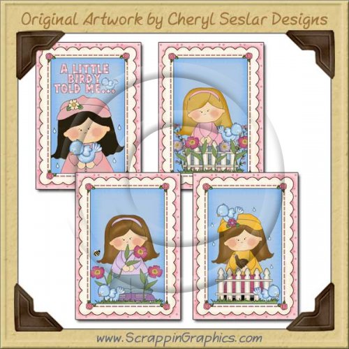 April Showers Card Sampler Collection Printable Craft Download