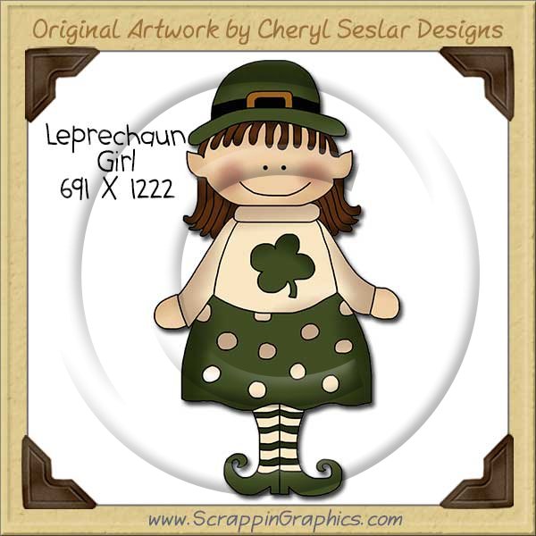 Leprechaun Girl Single Clip Art Graphic Download - Click Image to Close