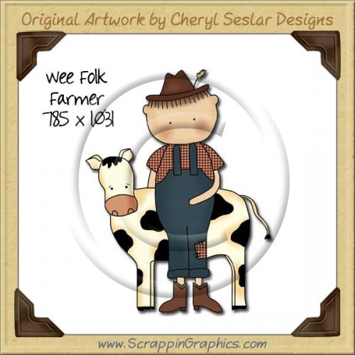 Wee Folk Farmer Single Graphics Clip Art Download