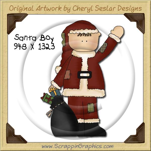 Santa Boy Single Graphics Clip Art Download - Click Image to Close