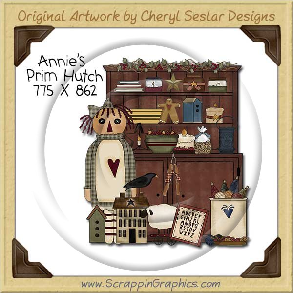Annie's Prim Hutch Single Clip Art Graphic Download - Click Image to Close