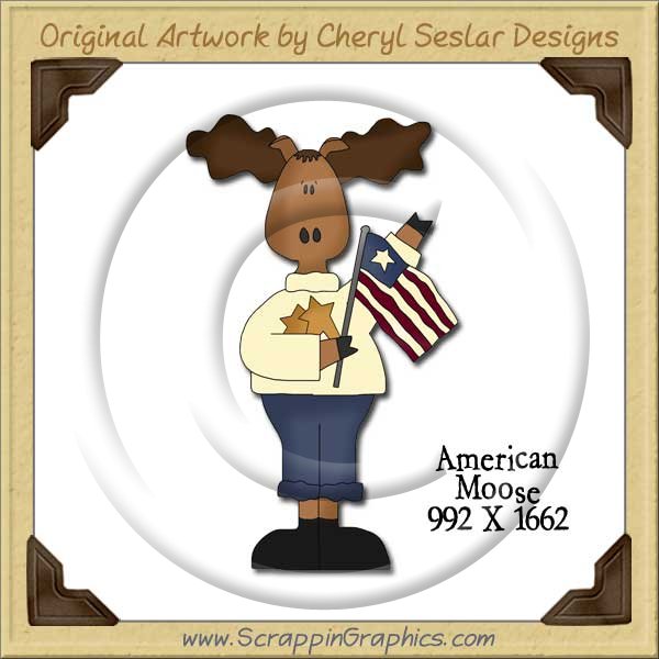 American Moose Single Graphics Clip Art Download - Click Image to Close