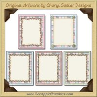 Shabby Pastel Card Frames Sampler Printable Craft Download