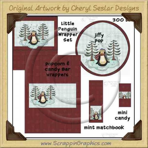 Little Penguin Wrapper Set Printable Craft Collection Graphics C