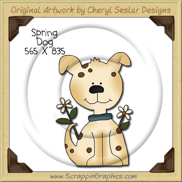 Spring Dog Single Clip Art Graphic Download - Click Image to Close