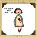 Prim Heart Annie Single Clip Art Graphic Download