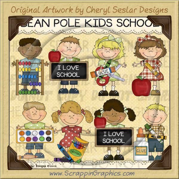 Bean Pole Kids School Limited Pro Clip Art Graphics - Click Image to Close