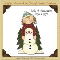 Sally & Snowman Single Graphics Clip Art Download