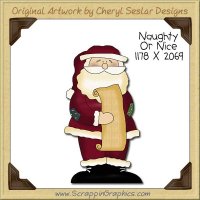 Naughty Or Nice Single Clip Art Graphic Download