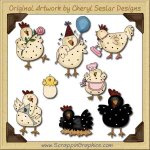 Silly Chicks Collection Graphics Clip Art Download