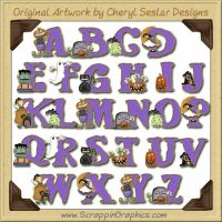 Cute N Scary Alphabet & Numbers Clip Art Download