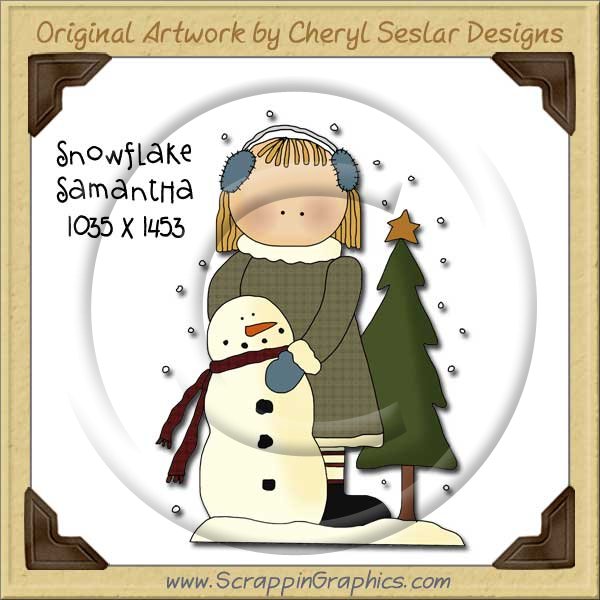 Snowflake Samantha Single Graphics Clip Art Download - Click Image to Close