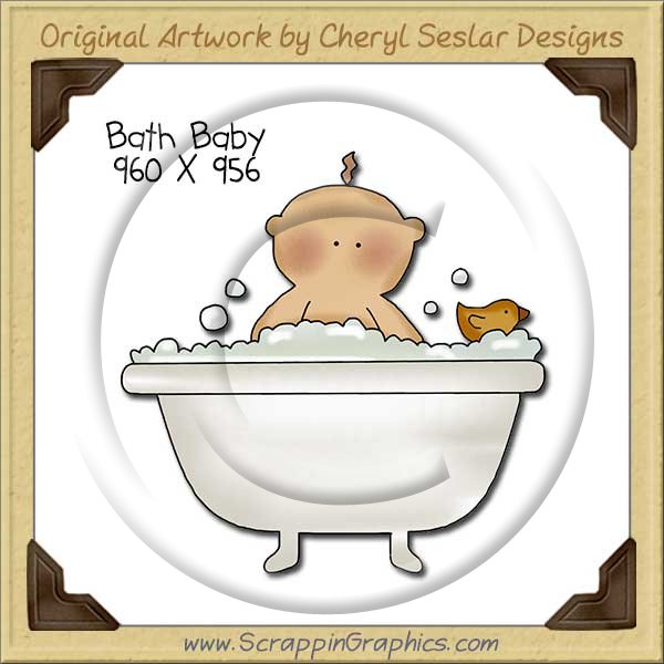 Bath Baby Single Clip Art Graphic Download - Click Image to Close