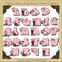 Annie Be Mine Alphabet & Numbers Clip Art Graphics