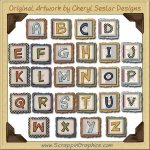 Country Quilt Alphabet & Numbers Clip Art Download