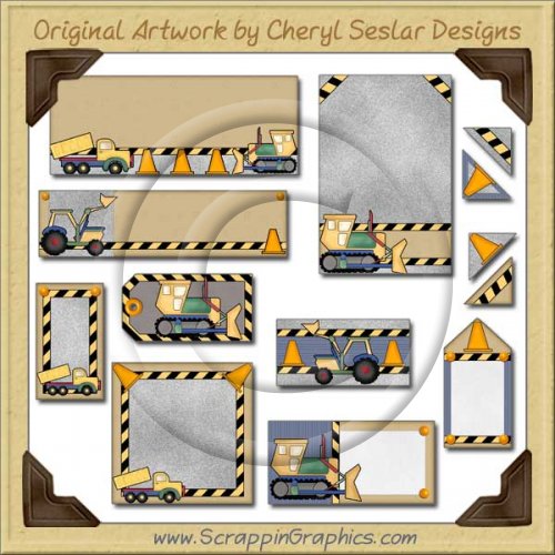 Construction Journaling Delights Digital Scrapbooking Graphics Clip Art Download