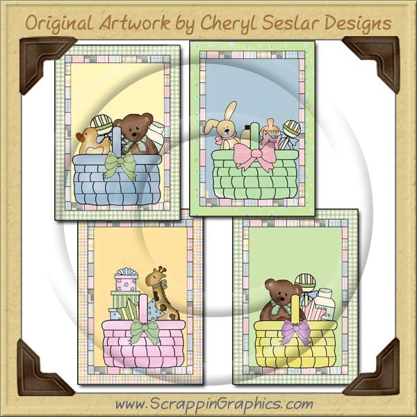 Baby Basket Sampler Card Collection Printable Craft Download - Click Image to Close