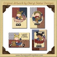 Americana Girls Cards Collection Printable Craft Download