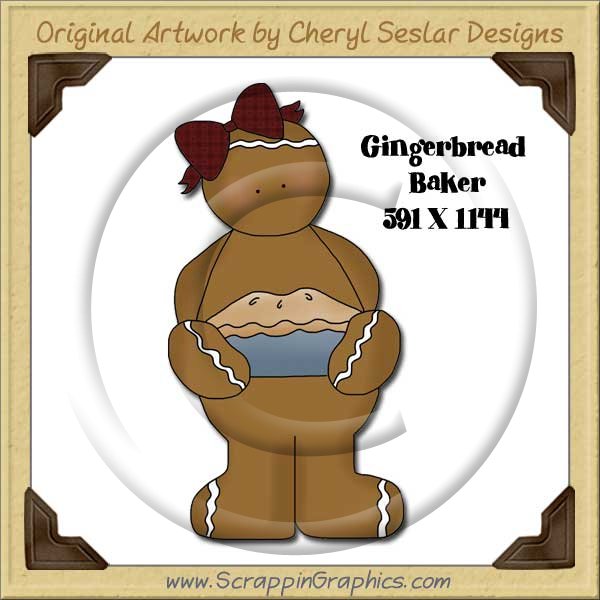 Gingerbread Baker Single Graphics Clip Art Download - Click Image to Close