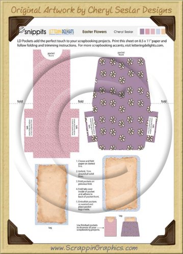 Easter Flowers Snippets Journaling Pockets