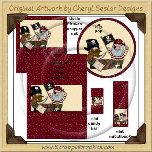 Little Pirates Wrapper Set Printable Craft Collection Graphics C - Click Image to Close
