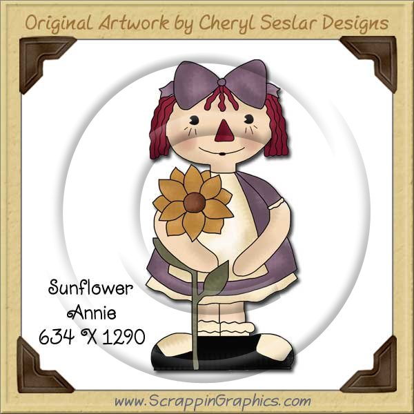 Sunflower Annie Single Graphics Clip Art Download - Click Image to Close