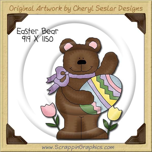 Easter Bear Single Clip Art Graphic Download - Click Image to Close