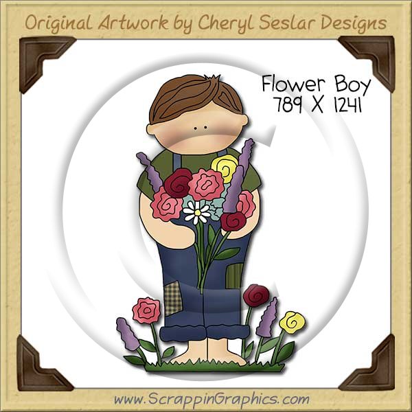 Flower Boy Single Clip Art Graphic Download - Click Image to Close