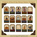 Folk Art Halloween Tags Two Collection Printable Craft Download