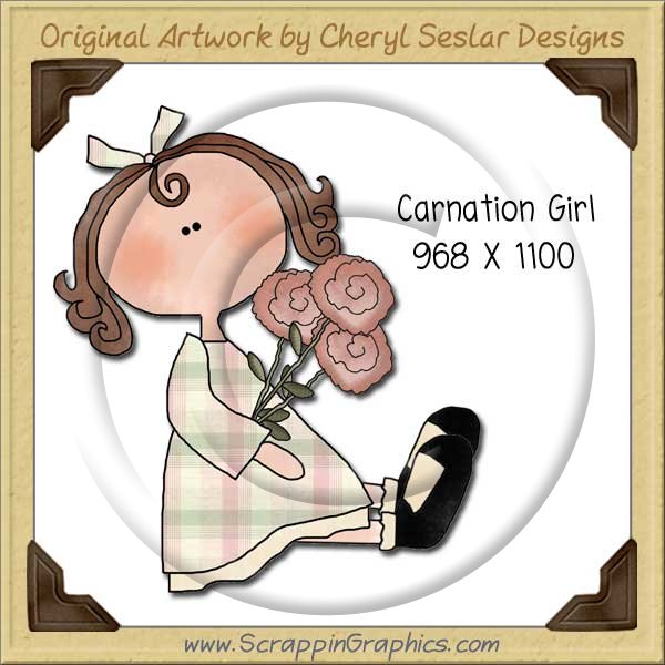 Carnation Girl Single Graphics Clip Art Download - Click Image to Close