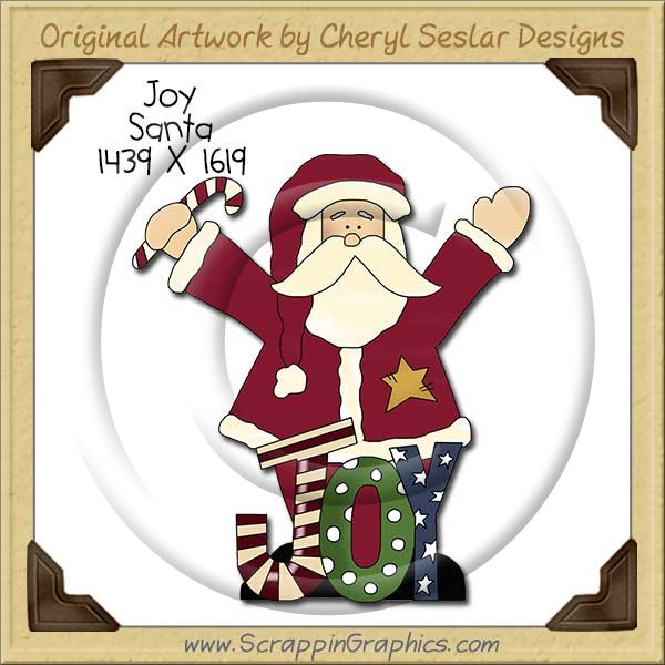 Joy Santa Single Clip Art Graphic Download - Click Image to Close