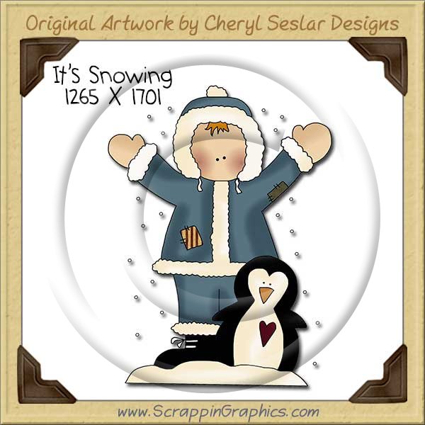 It's Snowing Single Clip Art Graphic Download - Click Image to Close