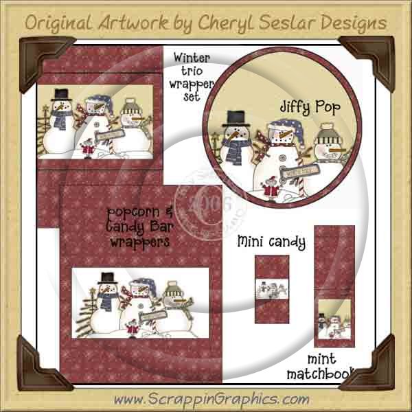 Winter Trio Wrapper Set Printable Craft Collection Graphics Clip - Click Image to Close