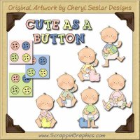 Cute As A Button Collection Graphics Clip Art Download