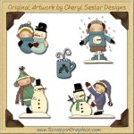 Wee Folk Winter Collection Graphics Clip Art Download
