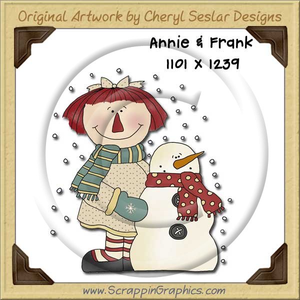 Annie & Frank Snowman Single Graphics Clip Art Download - Click Image to Close