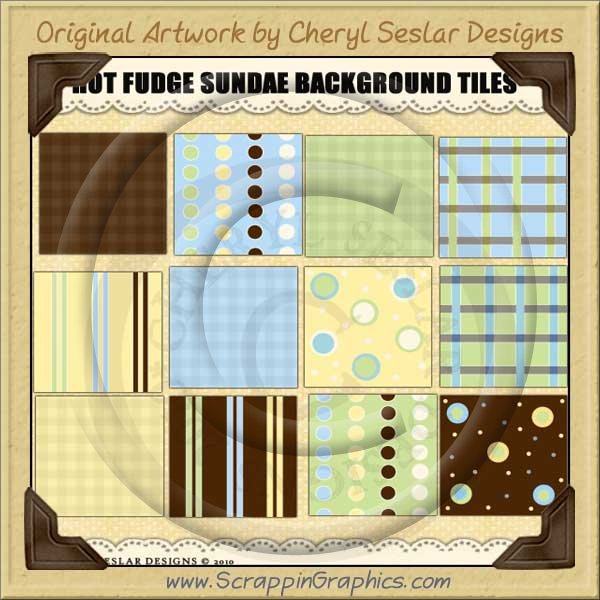 Hot Fudge Sundae Background Tiles Clip Art Graphics - Click Image to Close