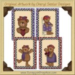Red Hat Bear Sampler Card Collection Printable Craft Download