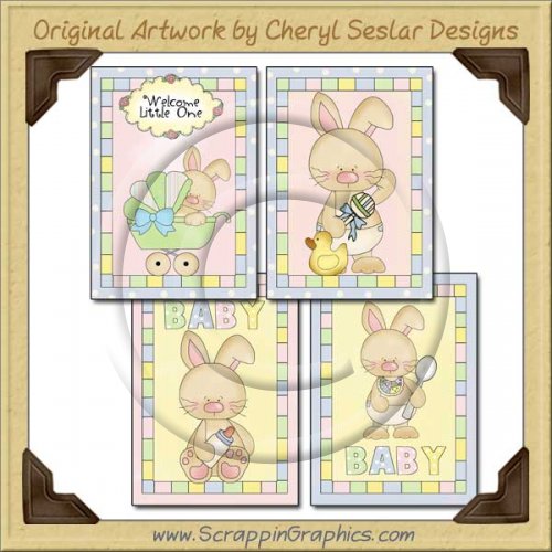 Baby Bunny Card Sampler Collection Printable Craft Download