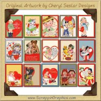 Vintage Valentines Collection Graphics Clip Art Download