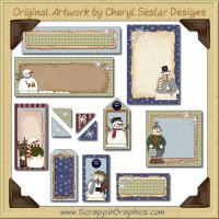 Snow People Journaling Delights Digital Scrapbooking Graphics Clip Art Download