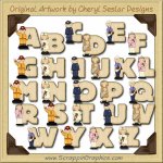 All Grown Up Alphabet & Numbers Clip Art Graphics