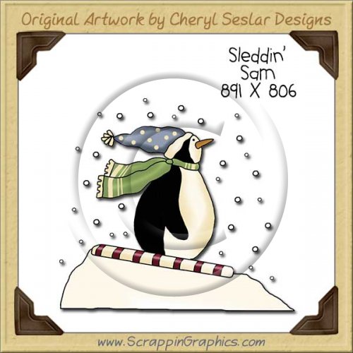 Sleddin' Sam Single Clip Art Graphic Download