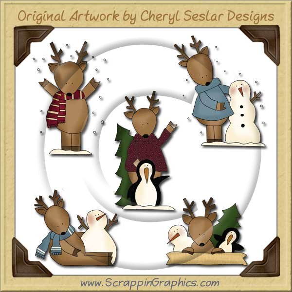 Cute Little Reindeer Graphics Clip Art Download - Click Image to Close