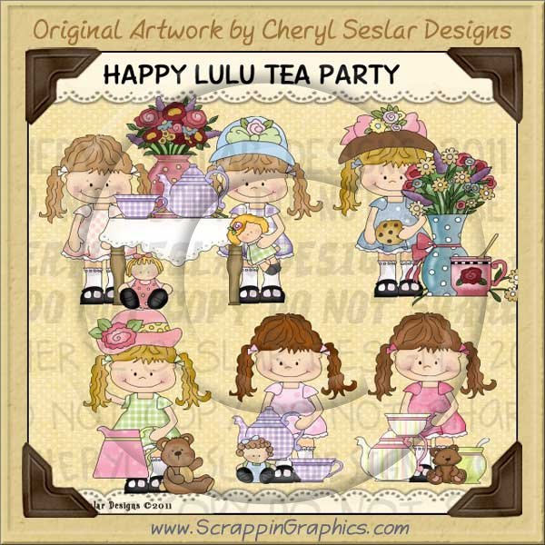 Happy Lulu Tea Party Limited Pro Clip Art Graphics - Click Image to Close