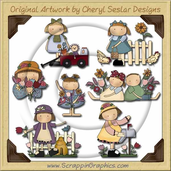 Wee Folk Flower Kids Graphics Clip Art Download - Click Image to Close