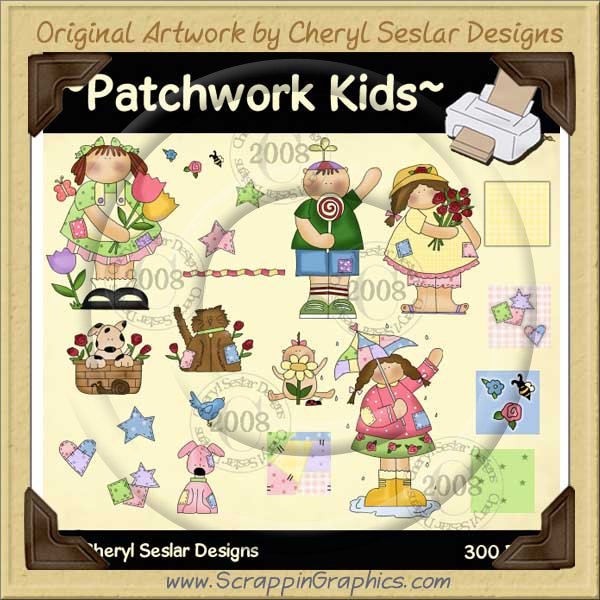 Patchwork Kids Clip Art Graphics Collection - Click Image to Close