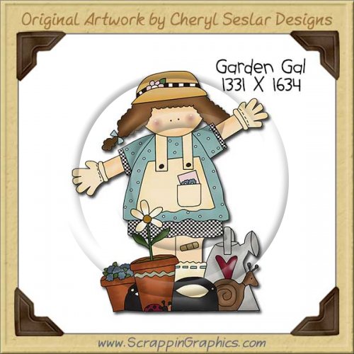 Garden Gal Single Clip Art Graphic Download