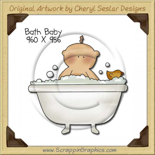 Bath Baby Single Clip Art Graphic Download